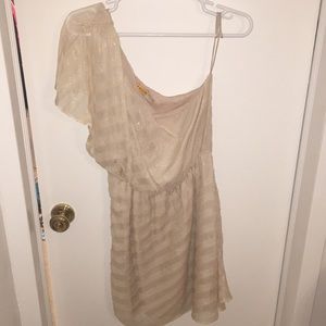 Alice and Olivia Tan One Shoulder Dress like new!